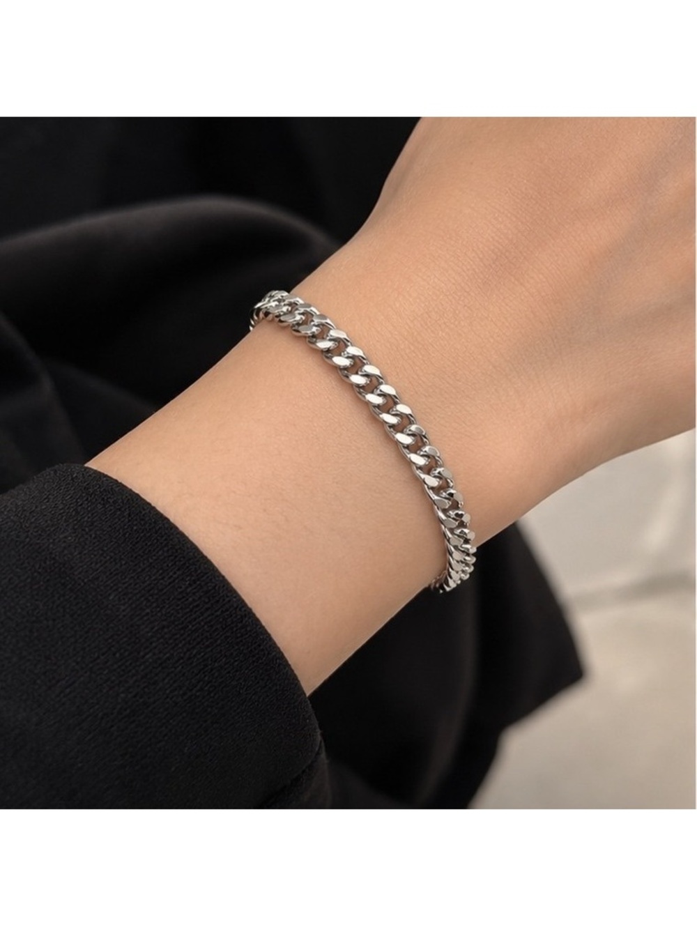 925 Sterling Silver Cuban Chain Bracelet – 7 Inch Curb Link, Unisex